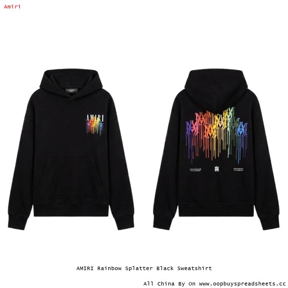 AMIRI Rainbow Splatter Black Sweatshirt