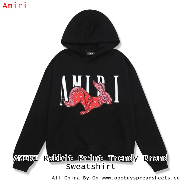 AMIRI Rabbit Print Trendy Brand Sweatshirt