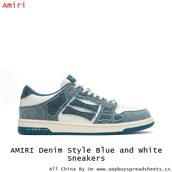 AMIRI Denim Style Blue and White Sneakers