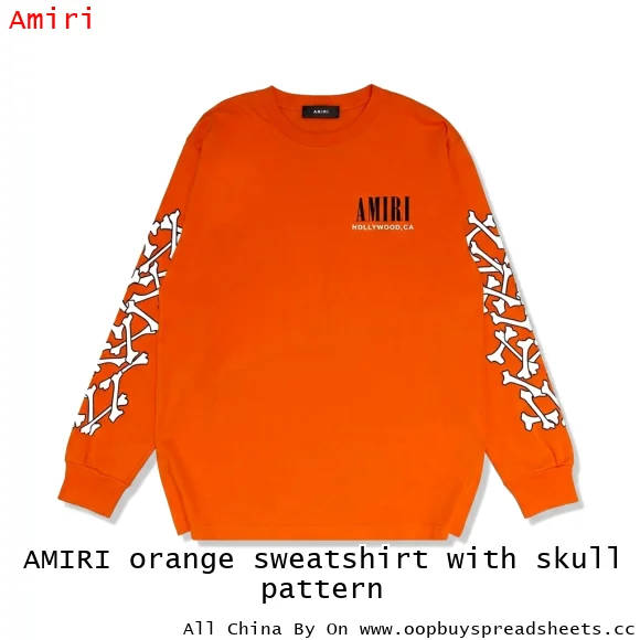 AMIRI orange sweatshirt with skull pattern