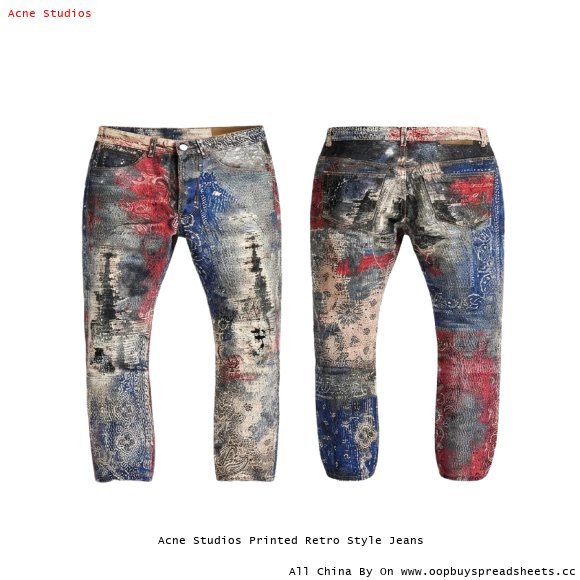 Acne Studios Printed Retro Style Jeans