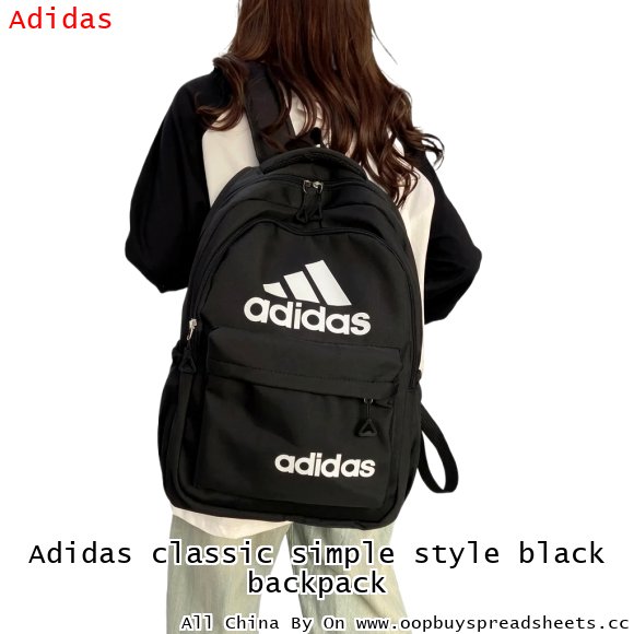 Adidas classic simple style black backpack