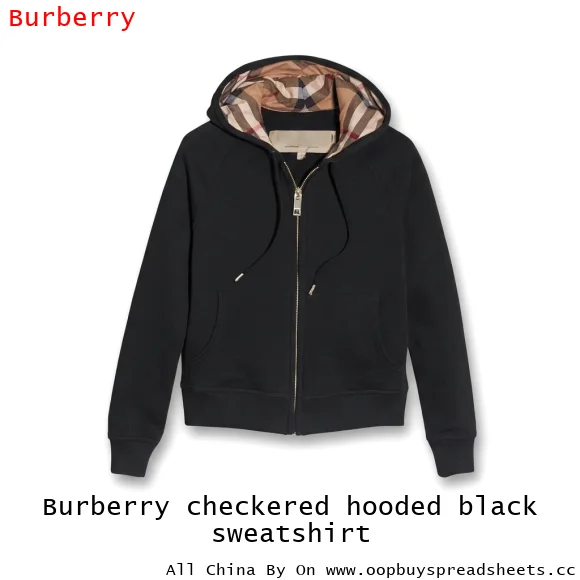 Burberry checkered hooded black sweatshirt