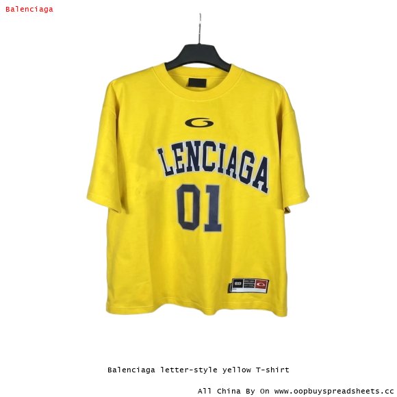 Balenciaga letter-style yellow T-shirt