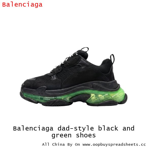 Balenciaga dad-style black and green shoes