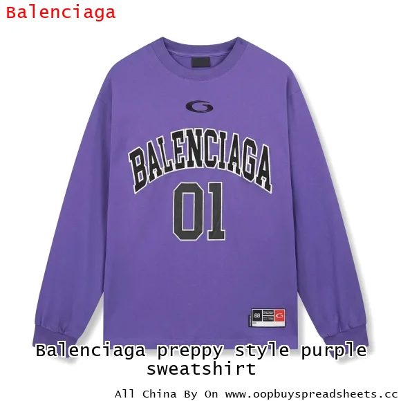 Balenciaga preppy style purple sweatshirt