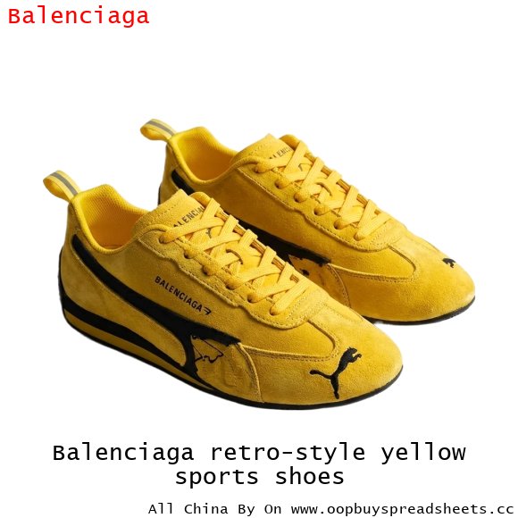 Balenciaga retro-style yellow sports shoes