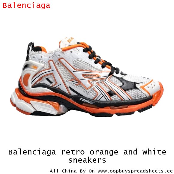 Balenciaga retro orange and white sneakers