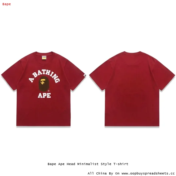 Bape Ape Head Minimalist Style T-shirt