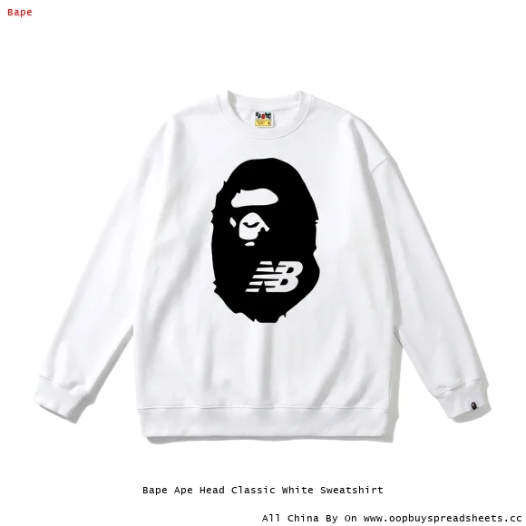 Bape Ape Head Classic White Sweatshirt