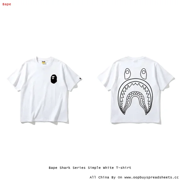 Bape Shark Series Simple White T-shirt