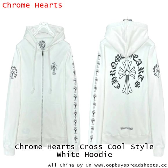 Chrome Hearts Cross Cool Style White Hoodie