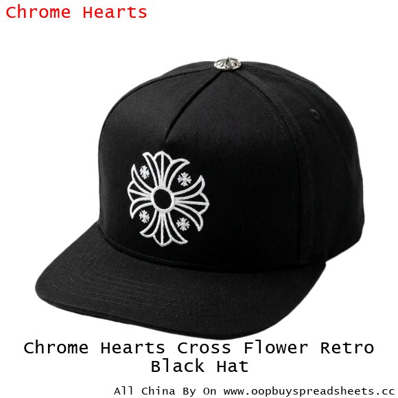 Chrome Hearts Cross Flower Retro Black Hat