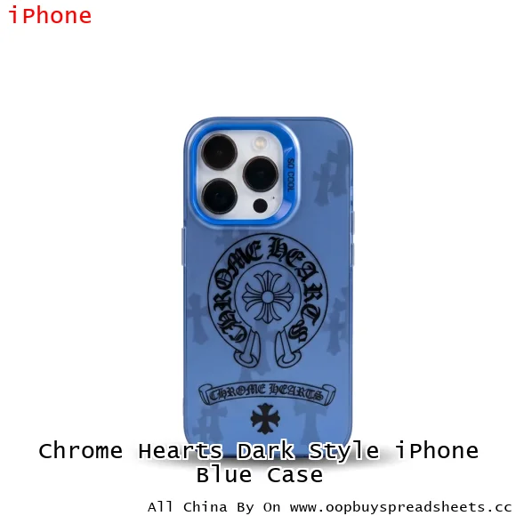 Chrome Hearts Dark Style iPhone Blue Case