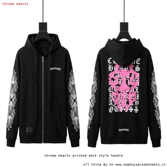 Chrome Hearts printed dark style hoodie