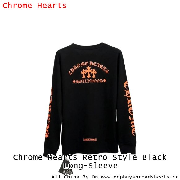 Chrome Hearts Retro Style Black Long-Sleeve