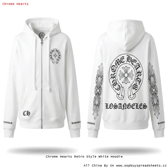Chrome Hearts Retro Style White Hoodie