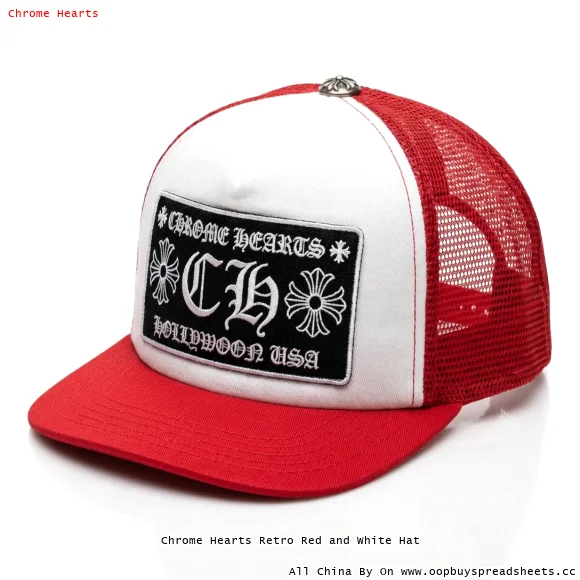 Chrome Hearts Retro Red and White Hat