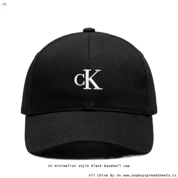 CK minimalist style black baseball cap