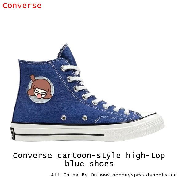 Converse cartoon-style high-top blue shoes