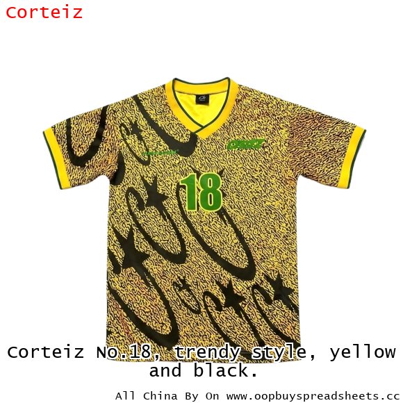 Corteiz No.18, trendy style, yellow and black.