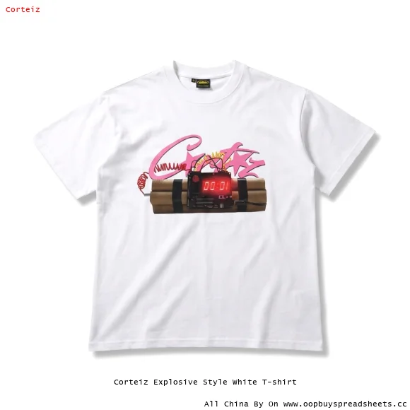 Corteiz Explosive Style White T-shirt