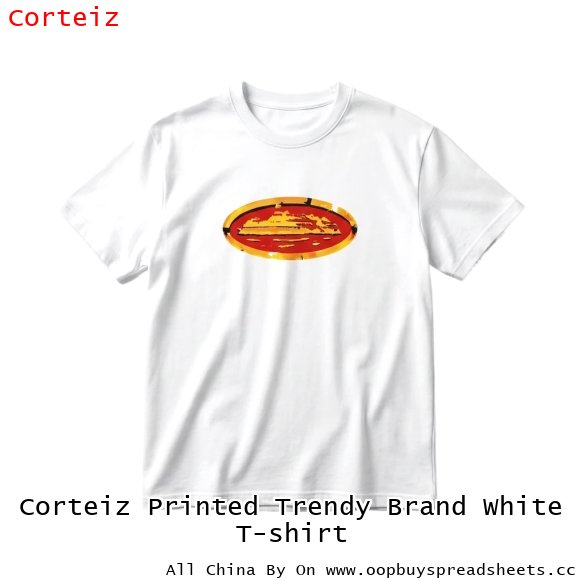 Corteiz Printed Trendy Brand White T-shirt