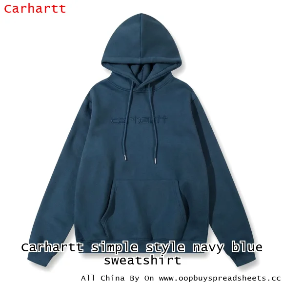 Carhartt simple style navy blue sweatshirt