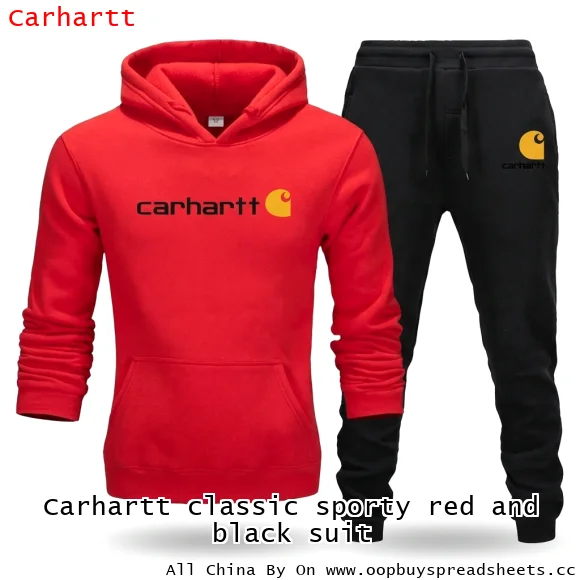Carhartt classic sporty red and black suit