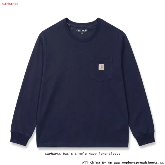 Carhartt basic simple navy long-sleeve