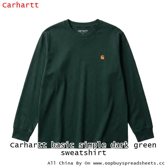 Carhartt basic simple dark green sweatshirt