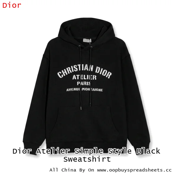 Dior Atelier Simple Style Black Sweatshirt