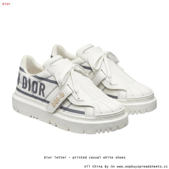 Dior letter - printed casual white shoes