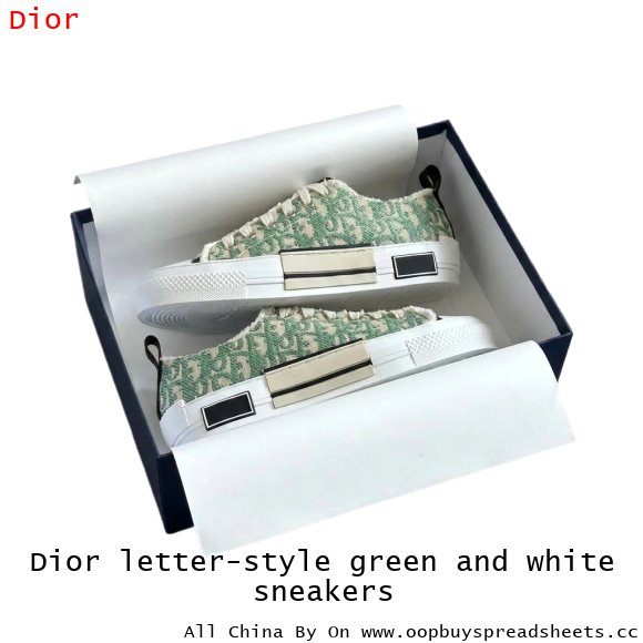 Dior letter-style green and white sneakers