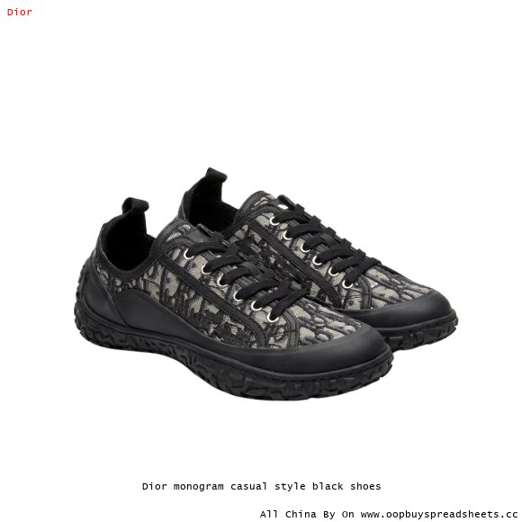 Dior monogram casual style black shoes