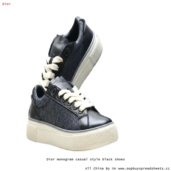 Dior monogram casual style black shoes