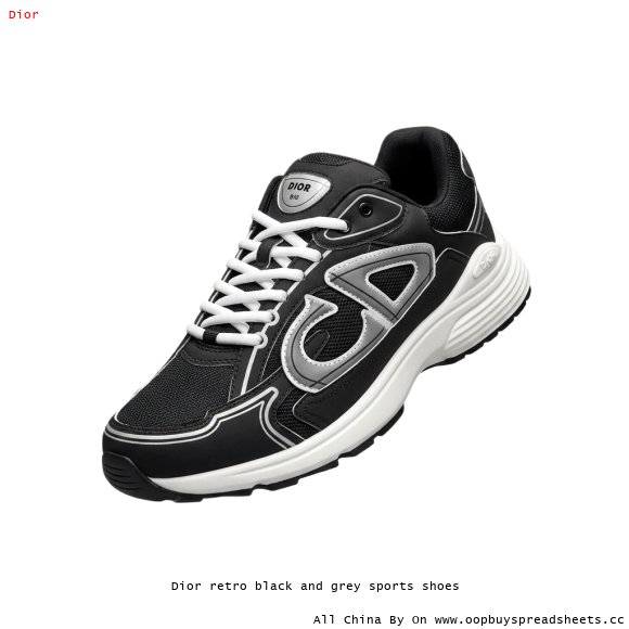 Dior retro black and grey sports shoes