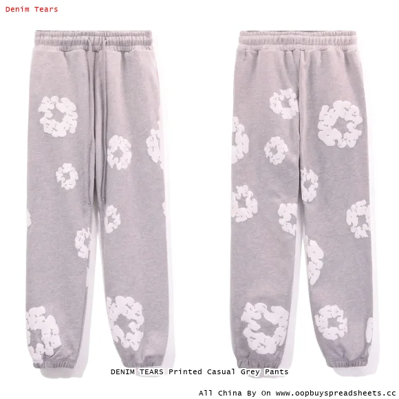 DENIM TEARS Printed Casual Grey Pants