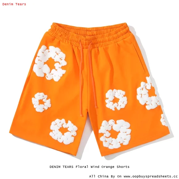 DENIM TEARS Floral Wind Orange Shorts