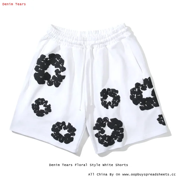 Denim Tears Floral Style White Shorts
