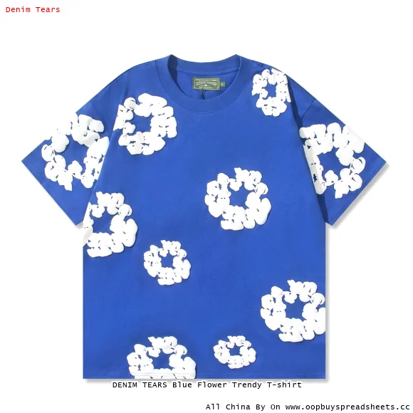 DENIM TEARS Blue Flower Trendy T-shirt