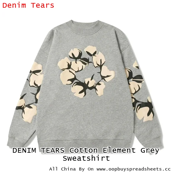 DENIM TEARS Cotton Element Grey Sweatshirt
