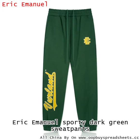 Eric Emanuel sporty dark green sweatpants