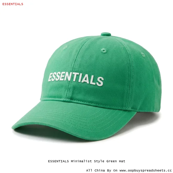 ESSENTIALS Minimalist Style Green Hat