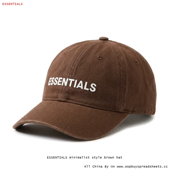 ESSENTIALS minimalist style brown hat
