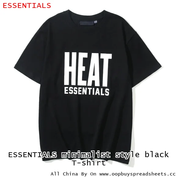 ESSENTIALS minimalist style black T-shirt