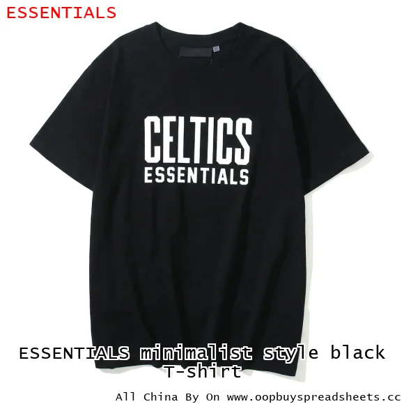 ESSENTIALS minimalist style black T-shirt