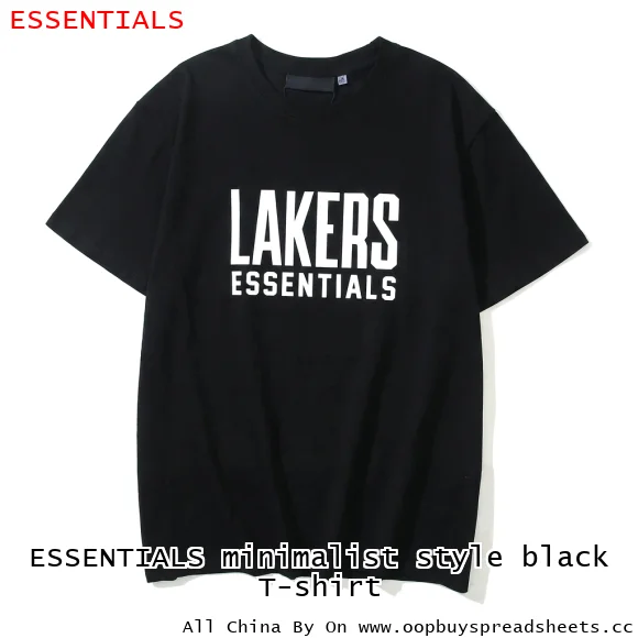 ESSENTIALS minimalist style black T-shirt