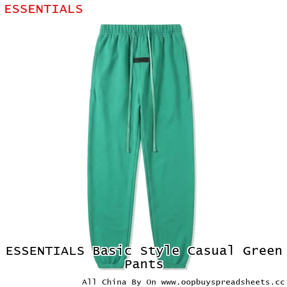 ESSENTIALS Basic Style Casual Green Pants
