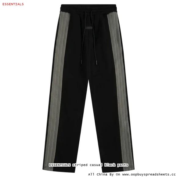 ESSENTIALS striped casual black pants